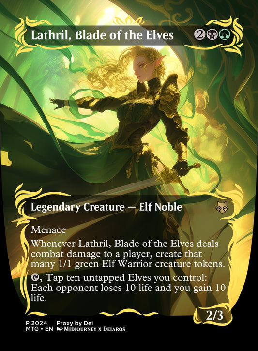 Foil Lathril, Blade of the Elves Custom Proxy!