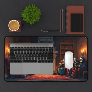 Lich Book Club Playmat/Desk Mat — Gothic Reading Nook Desk Pad for Book Lovers